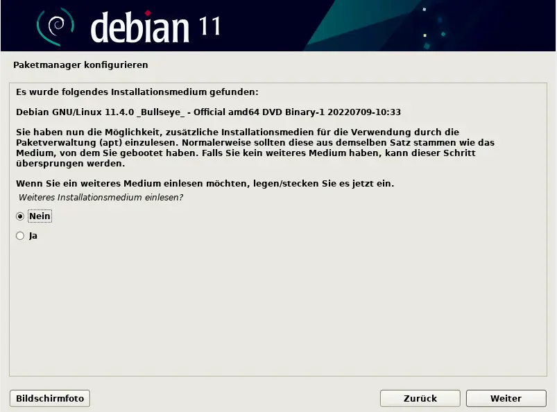 Bild: Ja/Nein Abrage, ob weitere Medien vorhanden sind.