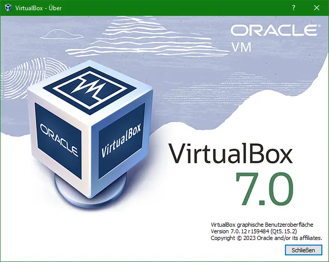 Bild: Das About Fenster der VirtualBox.