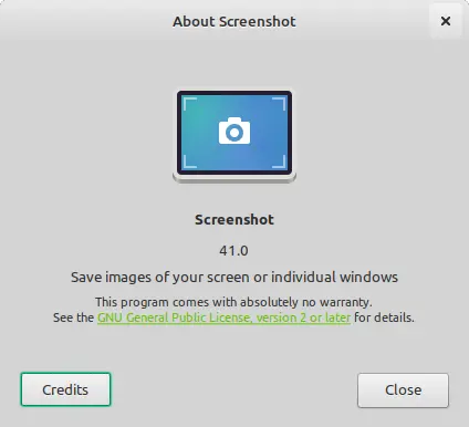 Bild: GNOME Screenshot About.