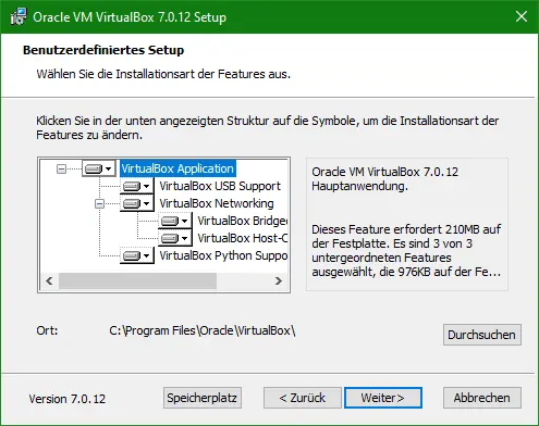 Bild: Auswahl Komponente.